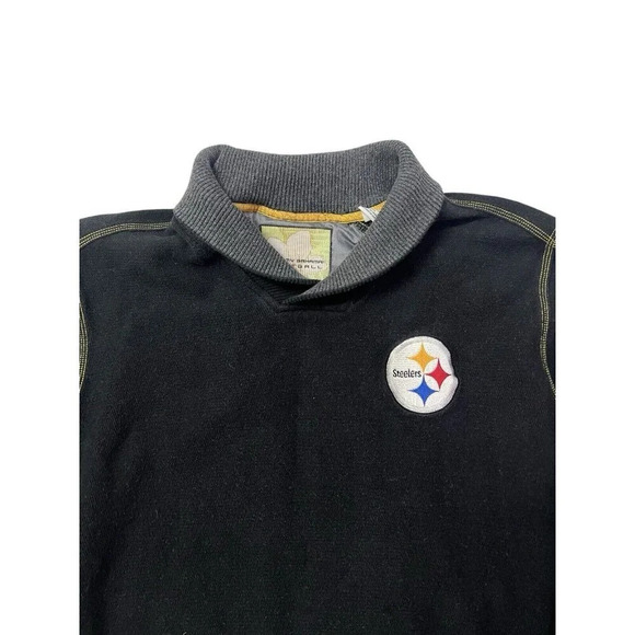 Tommy Bahama Sweater Mens Medium Pittsburgh Steelers Shawl Collar Football NFL - Picture 2 of 10